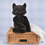 Maïlou Méloé back anthracite Cat Plush – 56 cm – Handmade in France