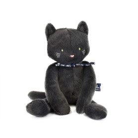 Maïlou Méloé back anthracite Cat Plush – 56 cm – Handmade in France
