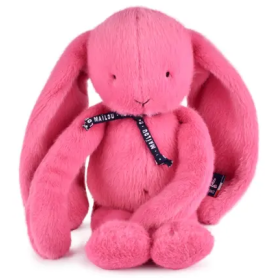 Lapin Méloé Rose Bubble Gum 37cm – Peluche Made in France Maïlou