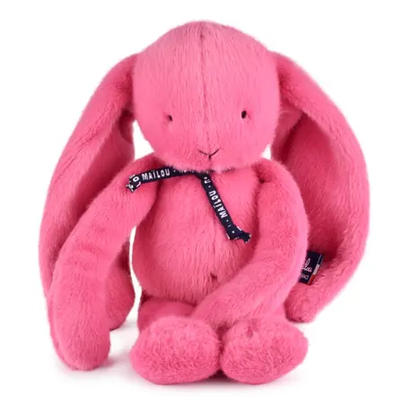 Lapin Méloé Rose Bubble Gum 37cm – Peluche Made in France Maïlou