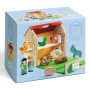 Djeco Softi-Farm – Portable Felt & Wood Farm Playset –18m+
