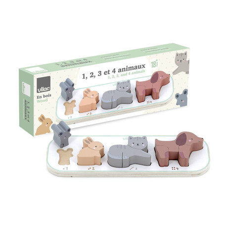 Vilac Wooden Puzzle I Learn to Count Animals – Sarah Betz