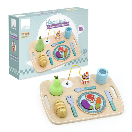 Vilac Wooden Multi-Activity Meal Tray – Sensory Toy