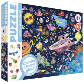 Space Search & Find Puzzle (100 Pieces) – Made in France – Auzou 6+