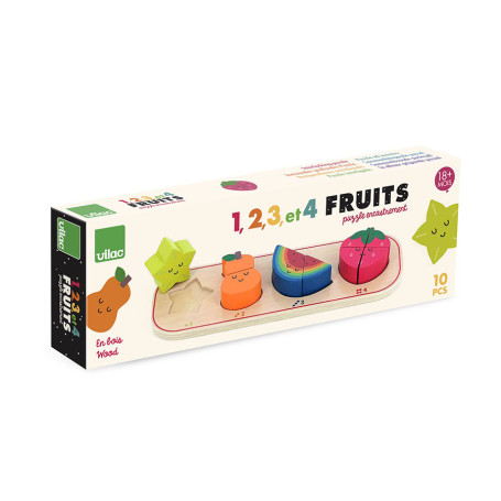 Wooden Counting Fruits Puzzle – Vilac x Andy Westface – 18m+