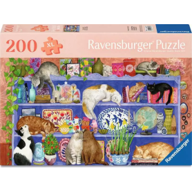 Puzzle adulte 200 p XL – Chats sur l'étagère