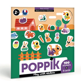Poppik Baby Animals Sticker Kit – Educational Activity for Toddlers 2+