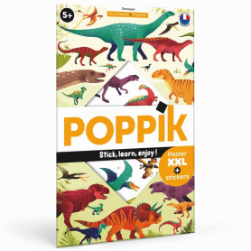 Poppik giant dinosaur sticker poster – Educational kit Ages 5-12