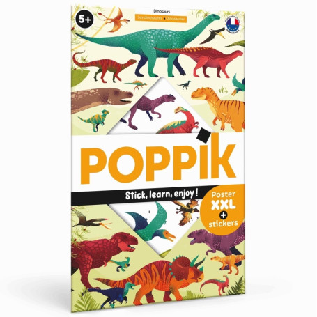 Poppik giant dinosaur sticker poster – Educational kit Ages 5-12