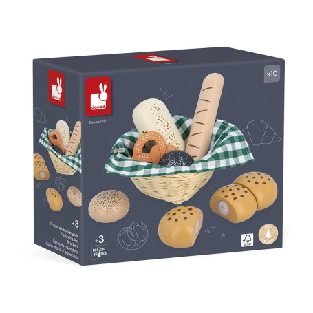 Panier boulangerie bois – Mamie Soleil – Dinette & pains janod - 3 ans