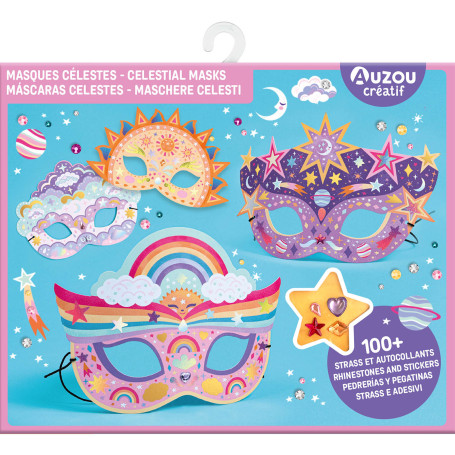 Pochette masques célestes à gratter – Auzou – Activité créative enfant