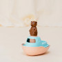 Petit Ours Brun Bath Boat – Peach – Le jouet simple – Made in France