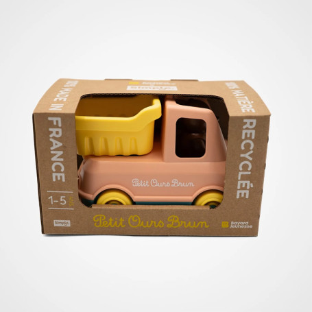 Little Brown Bear dump truck – Peach – Le jouet simple