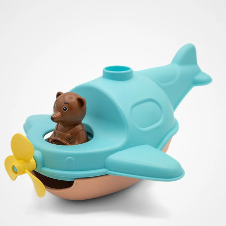 Hydravion de Bain Petit Ours Brun – Menthe – Le jouet simple – 2-en-1