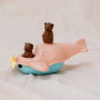 Little Brown Bear bath seaplane – Peach – Le jouet simple – 2-in-1 Toy