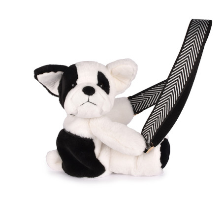Sac Doudou Chien Noir & Blanc 30cm – Histoire d'Ours – Peluche & Sac