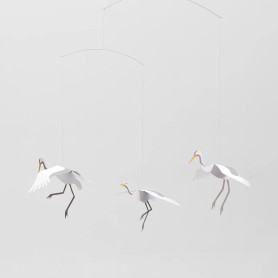 Crane dance mobile