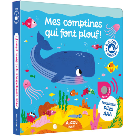Livre Sonore Mes Comptines Qui Font Plouf Auzou – Eau Dès 1 an