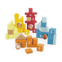 Janod Wooden Farm Building Blocks Barrel – 56 Pieces – Ages 1+