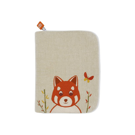 Protège carnet de santé avec prénom brodé - Panda roux