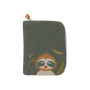 Baby health record book cover with embroidered name - Chestnut Sloth