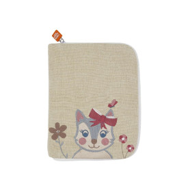 Protège carnet de santé avec prénom brodé - Mme Chat