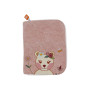 Baby health record book cover with embroidered name - Mrs. Bear