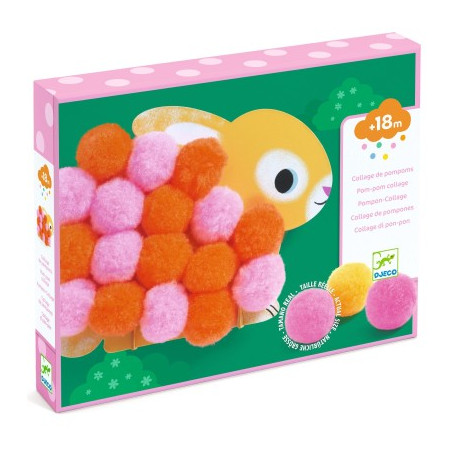 Coffret collage de pompons animaux djeco - Dès 18 mois