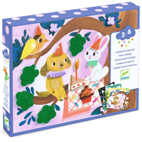 Djeco Sparkling Party Foam Collage Craft Kit - From 3 Years