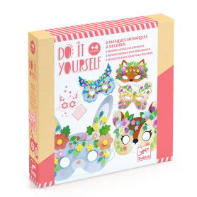 Djeco Forest Animals Mosaic Masks DIY Kit - Kids Craft Activity