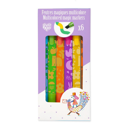 Djeco 6 multicolored magic markers - Creative kids stationery