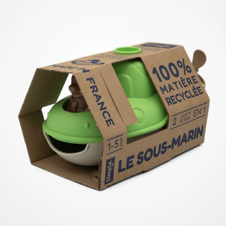 Simple chlorophyll submarine bath toy - Made in France eco toy