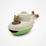 Simple Cream Submarine Bath Toy - Eco-Friendly Made in France