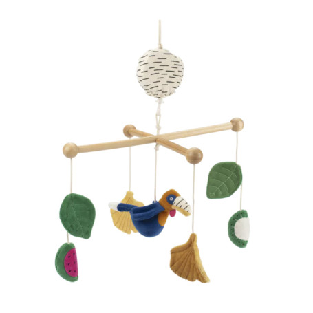 Moulin Roty La Forêt Mawa Wooden Musical Mobile - Nursery Decor