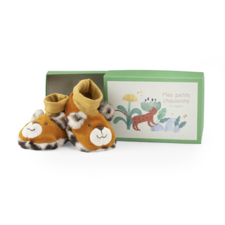 Chaussons Bébé Léopard Taïgo La Forêt Mawa - Moulin Roty