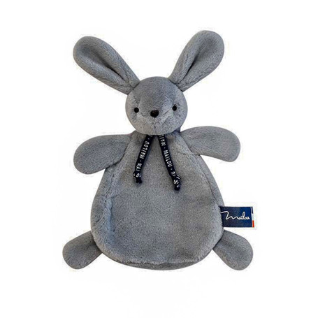 Doudou Plat Lapin Gris Dorlotin Fabriqué en France - Maïlou