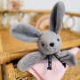 Doudou Plat Lapin Gris Dorlotin Fabriqué en France - Maïlou