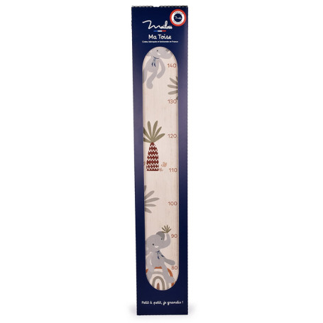Maïlou Tradition Jungle Elephant Wooden Height Chart - Made in France