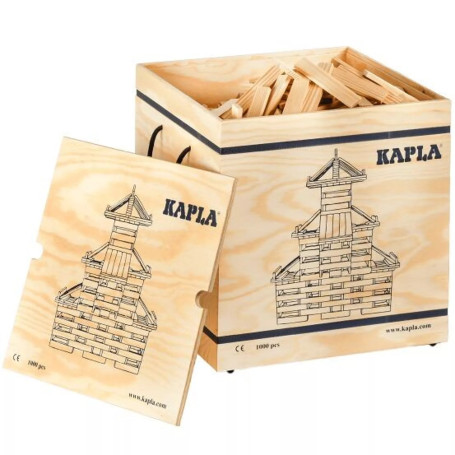 1000 Kapla blocks rolling wooden storage bin
