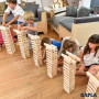 1000 Kapla blocks rolling wooden storage bin