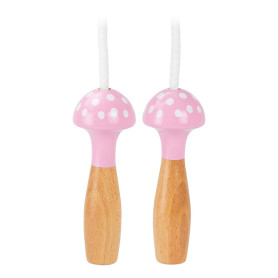 Wooden Skipping Rope - Pink White Dots