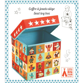 Djeco Stars Toy Box & Seat - 2-in-1 Wooden Storage Chest