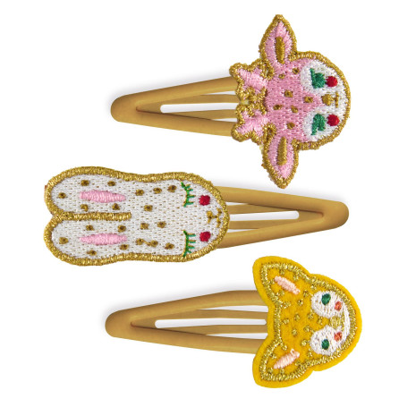 Djeco Aube Hair Clips x3 | Embroidered Woodland Animal Accessories