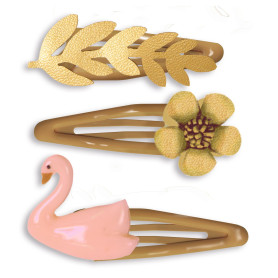 Djeco Carmen Hair Clips x3 | Elegant Swan & Flower Accessories
