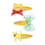 Mina Hair Clips x3 Djeco | Cat & Tulle Bow Exotic Hair Accessories