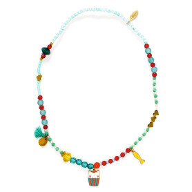 Mia Necklace Djeco | Cat Cupcake & Fish Kids' Beaded Jewelry