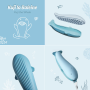 Kuji the Whale OPPI® | Mold-Free Sensory Brush Bath Toy
