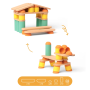 Stix OPPI Building Toy 60 Pieces | Educational Wood & Silicone Set