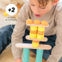 Stix OPPI Building Toy 60 Pieces | Educational Wood & Silicone Set