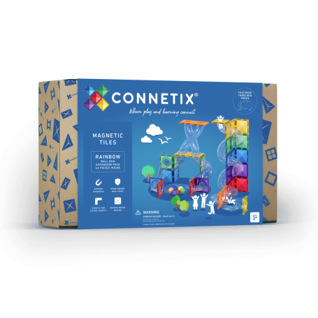 CONNETIX Rainbow Ball Run Expansion Pack 66 pc | Spiral & X-Tubes
